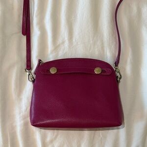 Furla Piper Mini Crossbody Saffiano Leather Bag in Raspberry